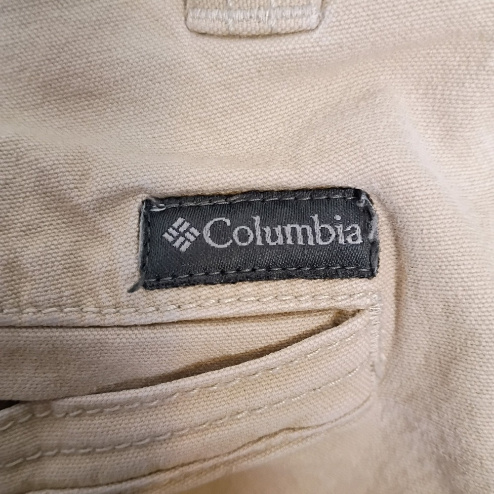 Columbia Men's Tan Straight Leg Chino Pants 38W 34L Cotton Blend Regular Fit - Picture 11 of 13